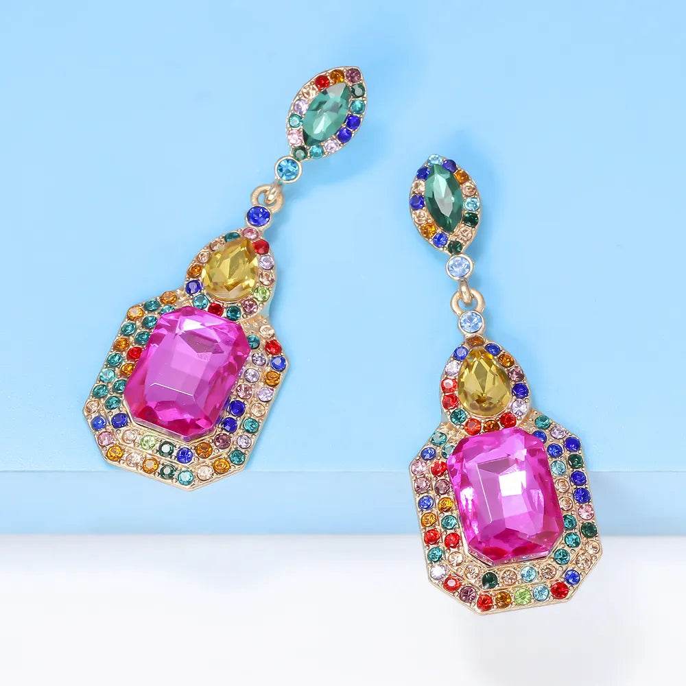 Elegant Alloy Rhinestone Dangle Earrings - Stunning Sparkle for Every Occasion - Store 42