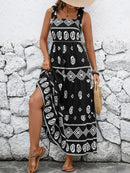Printed Square Neck Maxi Cami Dress