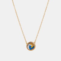 Sporty Element Resin Necklace Blue Volleyball Gold One Size