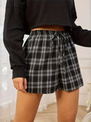 Plaid High Waist Shorts