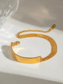 Elegant 18K Gold-Plated Stainless Steel Bracelet - Durable & Stylish Accessory - Store 42