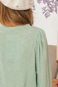 Stylish BiBi Slub Terry Puff Shoulder Sweatshirt - Soft & Trendy Casual Wear, 100% Cotton - Store 42