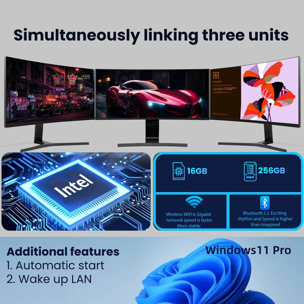 Intel Core i9-8950HK Mini PC with 16GB RAM, 1TB Storage, Win11 & WiFi 6 - Compact Powerhouse