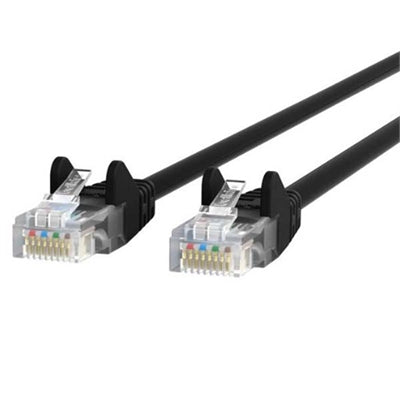 Belkin 25 Ft Cat5e UTP Snagless RJ45 Male to Male Patch Cable - High-Speed Black Networking Cable