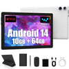 A523 Android 14 Tablet 10In, Octa-Core, 8GB RAM, 64GB Storage, 5000mAh Battery, Keyboard & Mouse Set White United States US