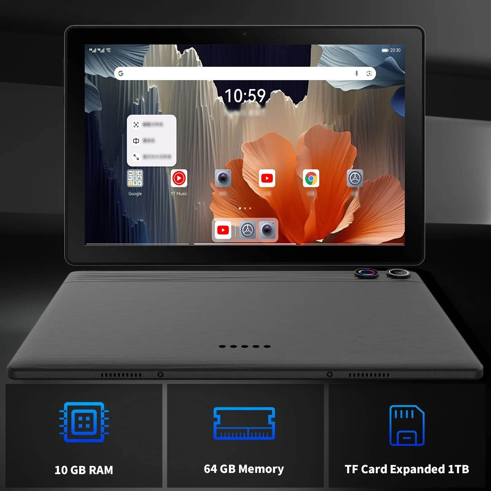 A523 Android 14 Tablet 10In, Octa-Core, 8GB RAM, 64GB Storage, 5000mAh Battery, Keyboard & Mouse Set