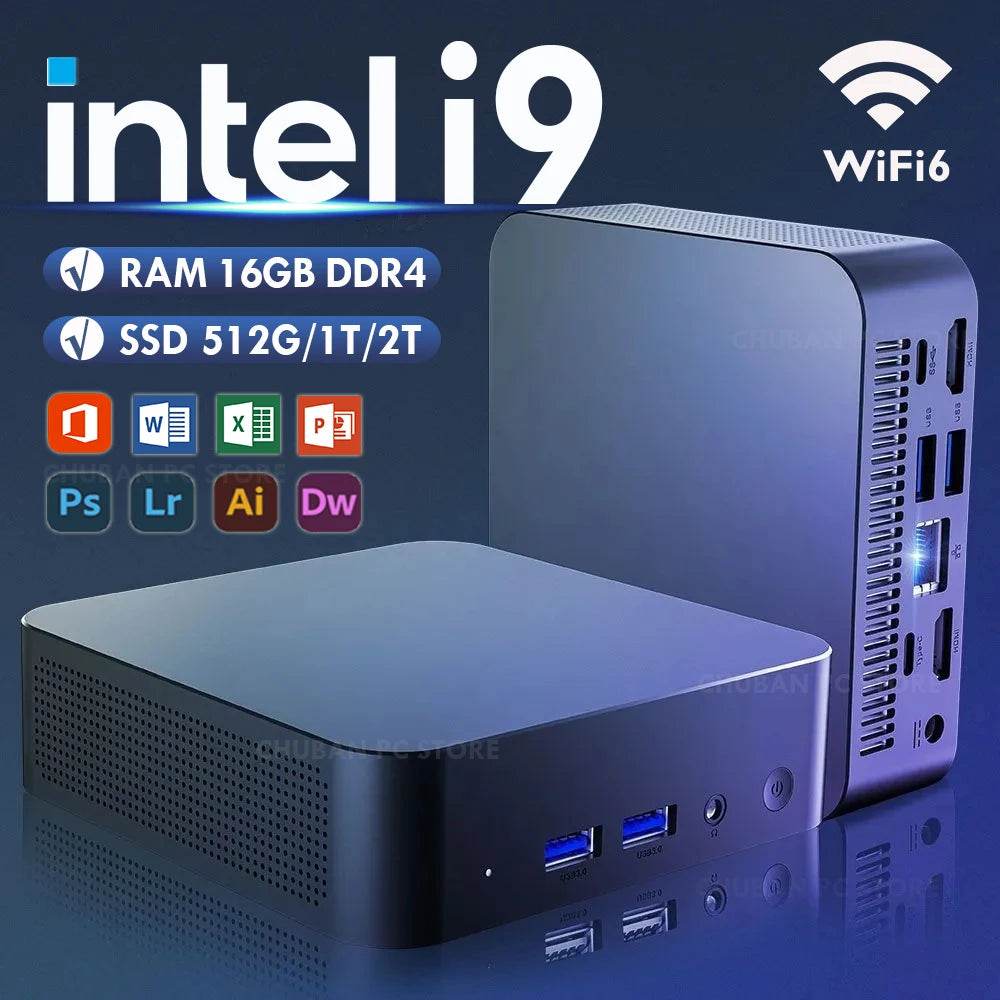 Brand Gaming Mini PC Windows 11 Pro, Intel Core i9-8950HK, 16GB RAM, 1TB SSD, Portable UHD Gaming