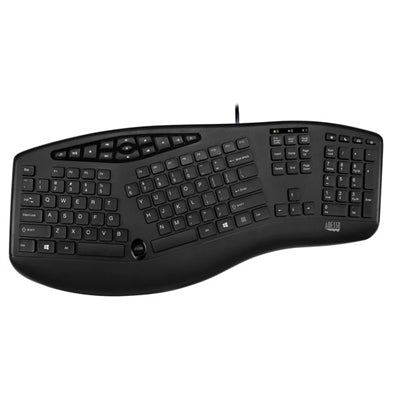 Adesso AKB-160UB Ergonomic Desktop Keyboard with Split-Key Zones and Integrated Palm Rest