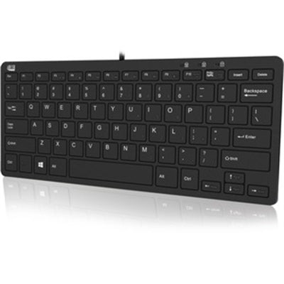 Adesso SlimTouch 510 Mini USB Keyboard with 2-Port Hub, Scissor-Switch Keys for Efficient Typing