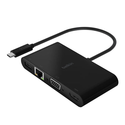 Belkin USB-C Multimedia Adapter with Gigabit Ethernet, 4K HDMI, USB-A, and 100W Power Delivery