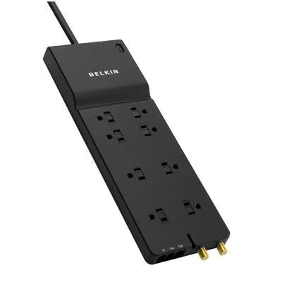 Belkin 8 Outlet Surge Protector with 3550 Joules, Coaxial & Telephone Protection, Cable Management
