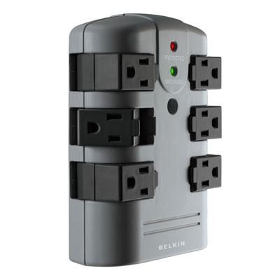 Belkin 6-Outlet Surge Protector, 1080 Joules, Wall-Mountable, 50K Equipment Warranty