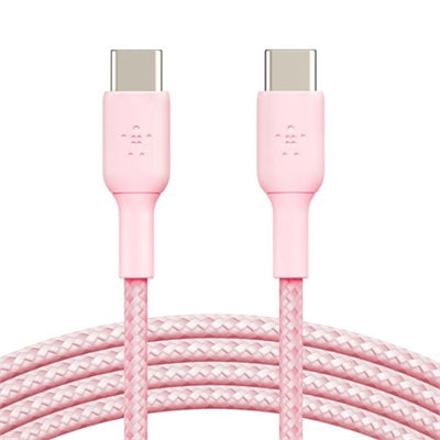 Belkin 2M Pink Braided USB-C 2.0 Cable - Stylish, Durable, High-Speed Charging Solution