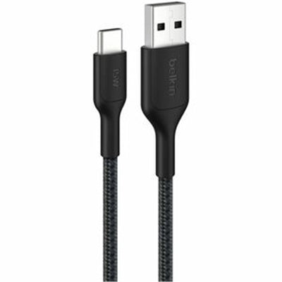 Belkin 2M Braided PCR A to C Cable, Durable Black USB Type-C Connection