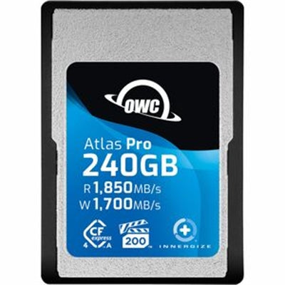 OWC 240GB Atlas Pro CF Express A Card - 1700MB/s Write, 1850MB/s Read, VPG200 Certified
