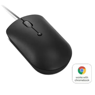 Lenovo 400 USB-C Compact Wired Mouse - Ergonomic Design, High Precision, Compatible with Multiple Devices