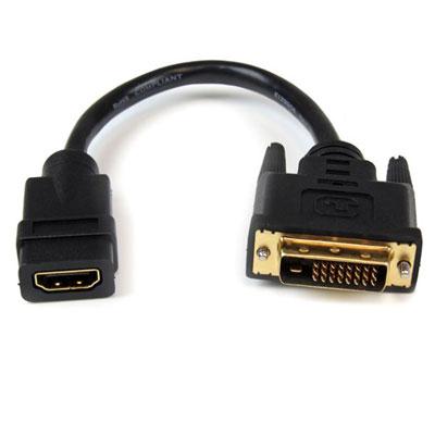 HDMI to DVI-D Adapter - 1 Female HDMI to Male Dual Link DVI Connector for Enhanced Video Quality