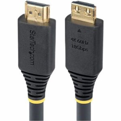 Active 20Ft HDMI Cable with Gripping Connectors - 4K 60Hz, HDR10, 18Gbps, Black