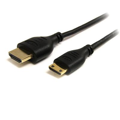 6' Mini HDMI to HDMI Cable with Ethernet Support - High Quality Connection for HD Devices