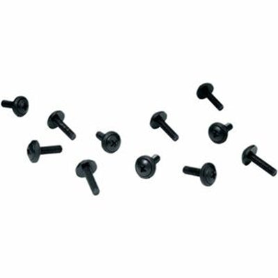 100 Pack of 10-32 Rack Screws with Captive Washers - Black Philips - 0.75 Inch Length