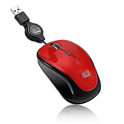 Adesso iMouse S8 - USB Retractable Mini Mouse, 800/1200/1600 DPI, Compact Travel Design