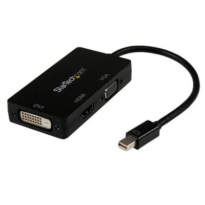 3-in-1 Mini DisplayPort to HDMI, VGA, DVI Adapter for PC, Mac & Projectors - 1920x1200 Resolution