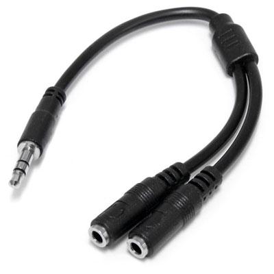 StarTech 3.5Mm Slim Stereo Splitter Cable - 1 Male to 2 Female Connectors for Dual Audio Output