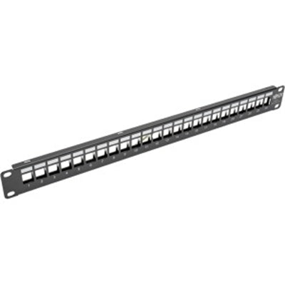 24-Port Shielded Blank Patch Panel RJ45 USB HDMI Cat5/6 - High-Quality TAA Compliant Connectivity