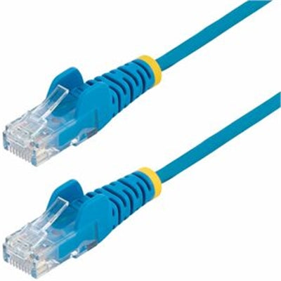 7Ft Slim Blue Cat6 Cable, 1Gbps, 100W PoE Compatible, LSZH Jacket, Gold-Plated Connectors