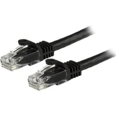 1 Ft Black Cat6 Ethernet Patch Cable with Snagless RJ45 Connectors for Reliable Networking