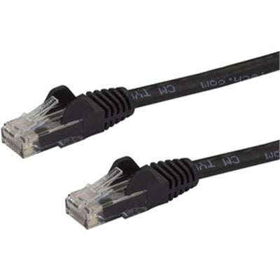 30 Ft Black Cat6 Ethernet Patch Cable with Snagless RJ45 Connectors for Reliable Network Connections
