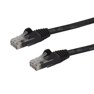 6 Ft Snagless Black Cat6 Ethernet Patch Cable with RJ45 Connectors for High-Speed Networking
