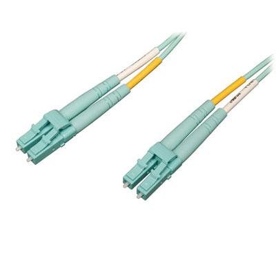 2M OM4 Fiber Cable LC to LC Duplex, 10Gb/100Gb Multimode 50/125 Aqua Connectivity