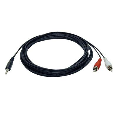 12FT 3.5MM Male to Dual RCA Splitter Cable - TrippLite High-Quality Audio Adapter