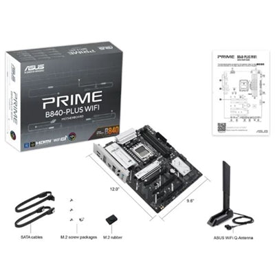 ASUS PRIME B840-PLUS WiFi ATX Motherboard - AMD AM5, DDR5, PCIe 4.0, Wi-Fi 6E, RGB