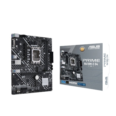 ASUS PRIME H610M-E D4-CSM LGA 1700 Micro ATX Motherboard, PCIe 4.0, DDR4, 2x M.2 Slots, HDMI