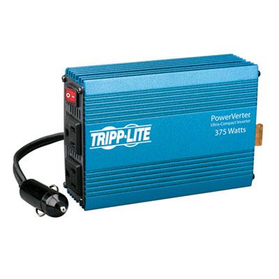 375W Ultra-Compact Tripp Lite DC to AC Inverter with 2 Outlets and 40A Auto Fuse