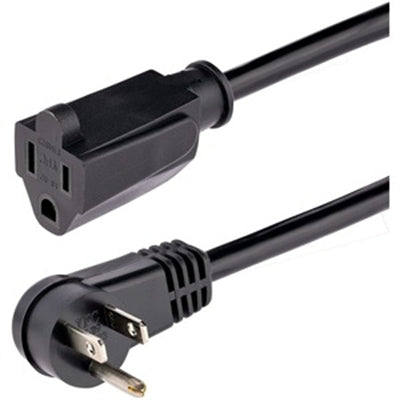 6ft 16AWG Power Extension Cord with Right Angle NEMA Connectors for Home and Office Use