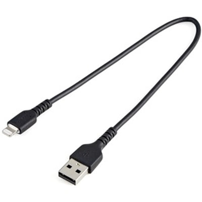 30Cm Heavy Duty Kevlar USB to Lightning Cable - Apple MFi Certified, Durable, Black