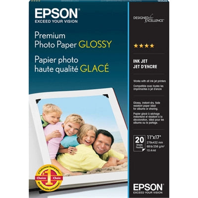 Premium Glossy Photo Paper B Size - 20 Sheets for Long-Lasting Epson Color Prints