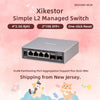 XikeStor 2.5G L2 Managed Switch - 4 Port RJ45 and 2 x 10G SFP+ Uplinks for High-Speed Networking with US plug United States