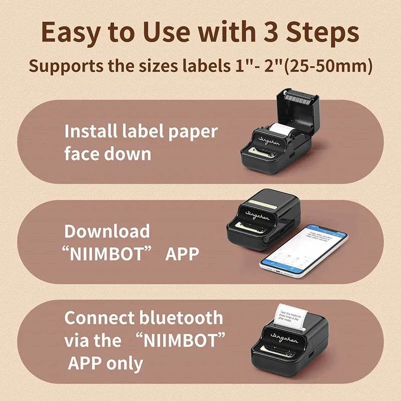 Niimbot B21 Mini Bluetooth Thermal Printer | Inkless Labels for Home, Office & Crafts