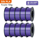 KINGROON 10KG Silk PLA Filament Set in vibrant purple color, 1.75mm diameter, designed for high-quality 3D printing.