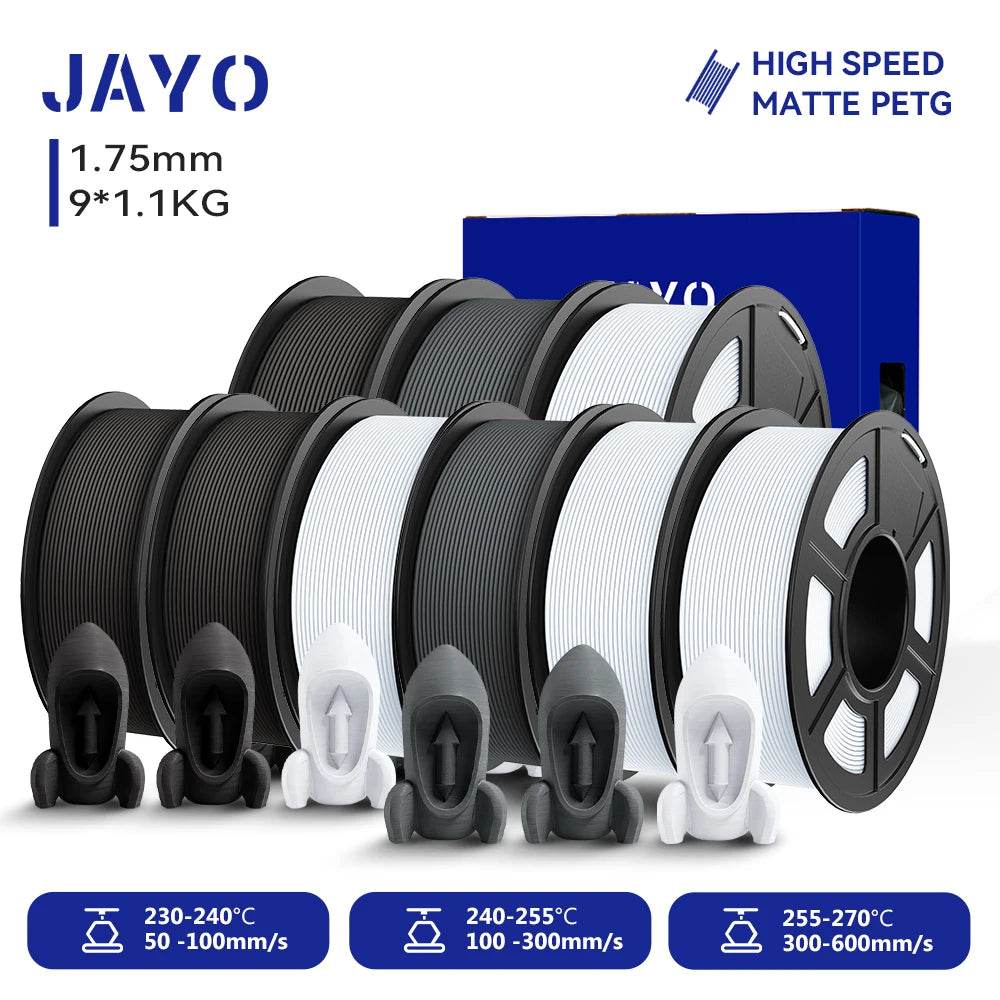 JAYO PETG Filament 1.75mm - 9 Rolls for Fast, Reliable 3D Printing with Matte Finish 3BK3WT3GY United States