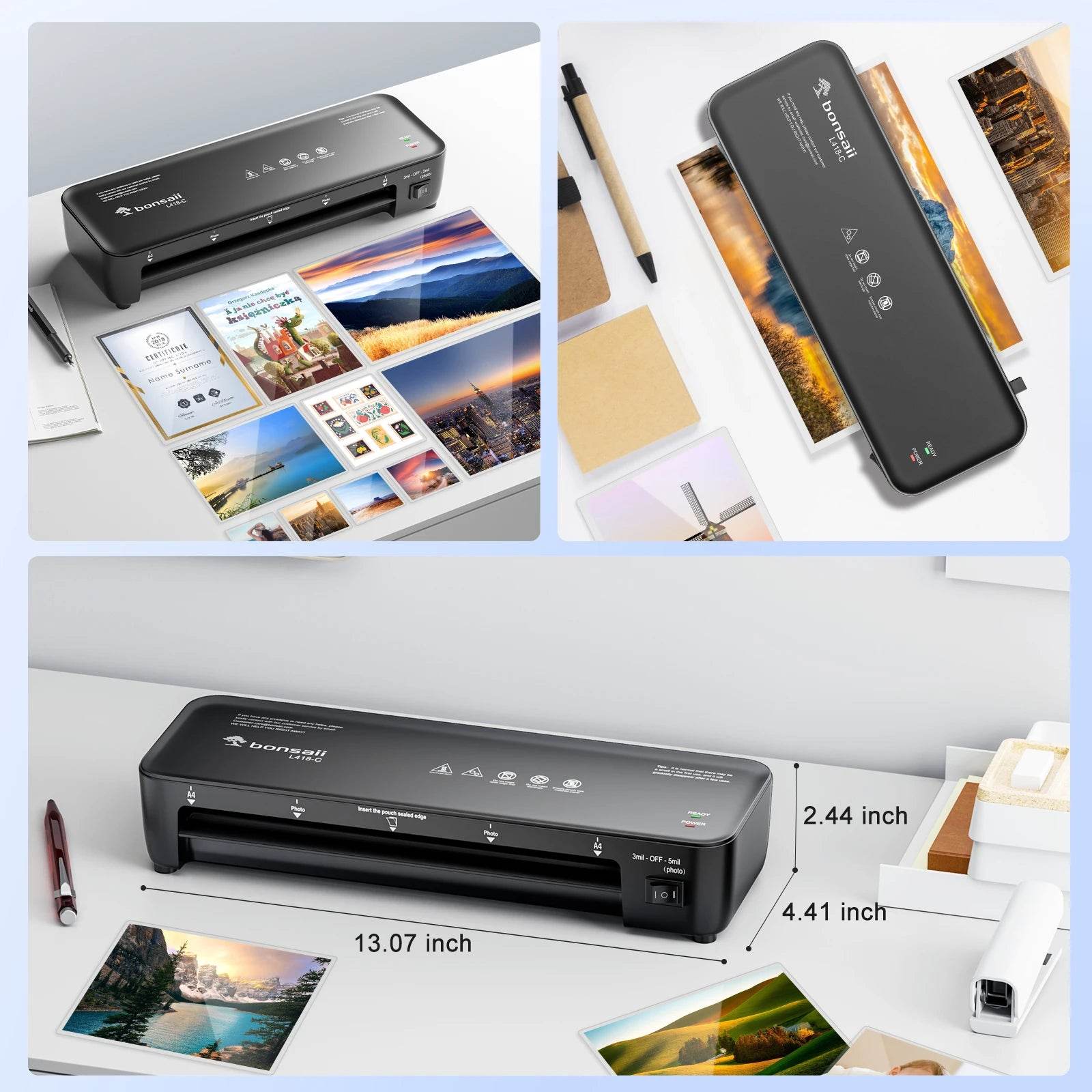Bonsaii 9-Inch Thermal Laminator With Never Jam Technology - Perfect For Home, Office & School