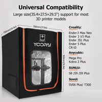 YOOPAI 3D Printer Enclosure for Bambu & Creality with LED Light - Fireproof, Dustproof, Temperature Control L1 high(90cm) United States