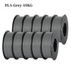 Kingroon 22Lbs Pro Quality PETG & PLA Filament - 10 Rolls Mixed Colors, Eco-Friendly 1.75mm 10KG PLA Gray United States