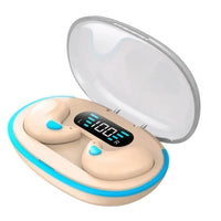 Xiaomi Invisible Bluetooth 5.3 Earbuds by ALLOYSEED displayed in a stylish beige charging case, highlighting their ergonomic design ideal for comfort during extended wear and active use.
