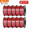 KINGROON 10KG Silk PLA Filament Set 1.75mm | Vibrant Mixed Colors with Glossy Finish 10kg Silk PLA Red United States