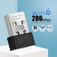 AX300 Mini USB WiFi 6 Adapter - 2.4GHz, Driver-Free, Compact Design for Laptops